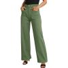 imageDokotoo Womens Cargo Pants Women Baggy Wide Leg High Waist Casual Pants Jean Stretch PantsA Mist Green