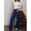 imageDokotoo Womens Cargo Pants Women Baggy Wide Leg High Waist Casual Pants Jean Stretch PantsA Sail Blue