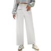 imageDokotoo Womens Cargo Pants Women Baggy Wide Leg High Waist Casual Pants Jean Stretch PantsA White