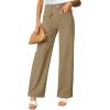 imageDokotoo Womens Cargo Pants Women Baggy Wide Leg High Waist Casual Pants Jean Stretch PantsA Yellow