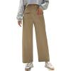 imageDokotoo Womens Cargo Pants Women Baggy Wide Leg High Waist Casual Pants Jean Stretch PantsA Yellow