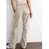 imageDokotoo Womens Cargo Pants Women Baggy Wide Leg High Waist Casual Pants Jean Stretch PantsApricot