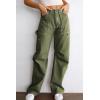 imageDokotoo Womens Cargo Pants Women Baggy Wide Leg High Waist Casual Pants Jean Stretch PantsGreen 01