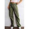 imageDokotoo Womens Cargo Pants Women Baggy Wide Leg High Waist Casual Pants Jean Stretch PantsGreen 01
