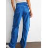 imageDokotoo Womens Cargo Pants Women Baggy Wide Leg High Waist Casual Pants Jean Stretch PantsSky Blue
