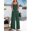 imageDokotoo Womens Casual Jumpsuits Front Pocket Loose Elasticity Straps Overalls One Piece Sleeveless Wide Leg Pant RomperBlackish Green