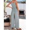 imageDokotoo Womens Casual Jumpsuits Front Pocket Loose Elasticity Straps Overalls One Piece Sleeveless Wide Leg Pant RomperLight Blue Grey