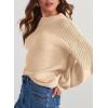 imageDokotoo Womens Casual Long Sleeve Sweaters Loose Crewneck Knit Solid Pullover Sweater Jumper TopsApricot