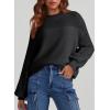 imageDokotoo Womens Casual Long Sleeve Sweaters Loose Crewneck Knit Solid Pullover Sweater Jumper TopsBlack