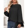 imageDokotoo Womens Casual Long Sleeve Sweaters Loose Crewneck Knit Solid Pullover Sweater Jumper TopsBlack