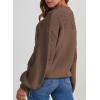 imageDokotoo Womens Casual Long Sleeve Sweaters Loose Crewneck Knit Solid Pullover Sweater Jumper TopsBrown