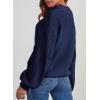 imageDokotoo Womens Casual Long Sleeve Sweaters Loose Crewneck Knit Solid Pullover Sweater Jumper TopsDark Blue