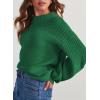 imageDokotoo Womens Casual Long Sleeve Sweaters Loose Crewneck Knit Solid Pullover Sweater Jumper TopsDark Green
