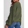 imageDokotoo Womens Casual Long Sleeve Sweaters Loose Crewneck Knit Solid Pullover Sweater Jumper TopsGreen