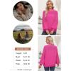 imageDokotoo Womens Casual Long Sleeve Sweaters Loose Crewneck Knit Solid Pullover Sweater Jumper TopsHot Pink