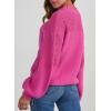 imageDokotoo Womens Casual Long Sleeve Sweaters Loose Crewneck Knit Solid Pullover Sweater Jumper TopsHot Pink