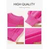 imageDokotoo Womens Casual Long Sleeve Sweaters Loose Crewneck Knit Solid Pullover Sweater Jumper TopsHot Pink