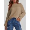 imageDokotoo Womens Casual Long Sleeve Sweaters Loose Crewneck Knit Solid Pullover Sweater Jumper TopsKhaki