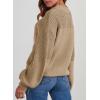 imageDokotoo Womens Casual Long Sleeve Sweaters Loose Crewneck Knit Solid Pullover Sweater Jumper TopsKhaki