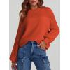 imageDokotoo Womens Casual Long Sleeve Sweaters Loose Crewneck Knit Solid Pullover Sweater Jumper TopsOrange