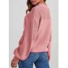 imageDokotoo Womens Casual Long Sleeve Sweaters Loose Crewneck Knit Solid Pullover Sweater Jumper TopsPink