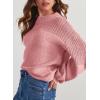 imageDokotoo Womens Casual Long Sleeve Sweaters Loose Crewneck Knit Solid Pullover Sweater Jumper TopsPink