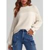 imageDokotoo Womens Casual Long Sleeve Sweaters Loose Crewneck Knit Solid Pullover Sweater Jumper TopsWhite