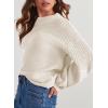 imageDokotoo Womens Casual Long Sleeve Sweaters Loose Crewneck Knit Solid Pullover Sweater Jumper TopsWhite
