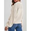 imageDokotoo Womens Casual Long Sleeve Sweaters Loose Crewneck Knit Solid Pullover Sweater Jumper TopsWhite