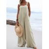 imageDokotoo Womens Casual Loose Overalls Jumpsuits Adjustable Straps Wide Leg Long Pant Rompers With Pockets