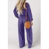 imageDokotoo Womens Casual Loose Overalls Jumpsuits One Piece Long Sleeve Wide Leg Long Pant Rompers With PocketsTillandsia Purple