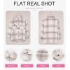 imageDokotoo Womens Casual Plaid Button Down Long Sleeve Shirts Flannel Shacket Jacket CoatsA Pink