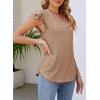 imageDokotoo Womens Casual Ruffle Short Sleeve Tops Cute Solid Color Knit Ribbed T Shirts BlousesAapricot Khaki