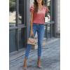 imageDokotoo Womens Casual Ruffle Short Sleeve Tops Cute Solid Color Knit Ribbed T Shirts BlousesAcoral Paradise