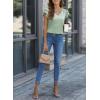 imageDokotoo Womens Casual Ruffle Short Sleeve Tops Cute Solid Color Knit Ribbed T Shirts BlousesMoonlight Jade