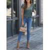 imageDokotoo Womens Casual Ruffle Short Sleeve Tops Cute Solid Color Knit Ribbed T Shirts BlousesSea Green