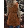 imageDokotoo Womens Casual Winter Long Puffer Vest Stand Collar Sleeveless Puffy Jackets Coat with PocketsCamel