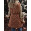 imageDokotoo Womens Casual Winter Long Puffer Vest Stand Collar Sleeveless Puffy Jackets Coat with PocketsCoffee