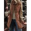 imageDokotoo Womens Casual Winter Long Puffer Vest Stand Collar Sleeveless Puffy Jackets Coat with PocketsCoffee