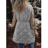 imageDokotoo Womens Casual Winter Long Puffer Vest Stand Collar Sleeveless Puffy Jackets Coat with PocketsDark Gray
