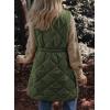 imageDokotoo Womens Casual Winter Long Puffer Vest Stand Collar Sleeveless Puffy Jackets Coat with PocketsFern Green