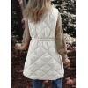imageDokotoo Womens Casual Winter Long Puffer Vest Stand Collar Sleeveless Puffy Jackets Coat with PocketsWhite