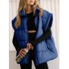 imageDokotoo Womens Casual Winter Oversized Puffer Vest Stand Collar Flysleeve Insulated Padded Puffy Jackets Coat with PocketsBluing