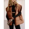 imageDokotoo Womens Casual Winter Oversized Puffer Vest Stand Collar Flysleeve Insulated Padded Puffy Jackets Coat with PocketsChestnut