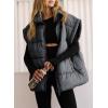 imageDokotoo Womens Casual Winter Oversized Puffer Vest Stand Collar Flysleeve Insulated Padded Puffy Jackets Coat with PocketsDark Grey