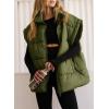 imageDokotoo Womens Casual Winter Oversized Puffer Vest Stand Collar Flysleeve Insulated Padded Puffy Jackets Coat with PocketsGreen