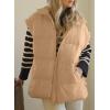 imageDokotoo Womens Casual Winter Oversized Puffer Vest Stand Collar Flysleeve Insulated Padded Puffy Jackets Coat with PocketsKhaki
