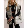 imageDokotoo Womens Casual Winter Oversized Puffer Vest Stand Collar Flysleeve Insulated Padded Puffy Jackets Coat with PocketsMedium Grey