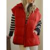 imageDokotoo Womens Casual Winter Oversized Puffer Vest Stand Collar Flysleeve Insulated Padded Puffy Jackets Coat with PocketsRed