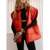 imageDokotoo Womens Casual Winter Oversized Puffer Vest Stand Collar Flysleeve Insulated Padded Puffy Jackets Coat with PocketsRed